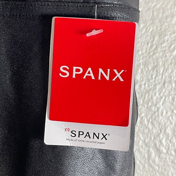 NEW Spanx Womens Plus 3X Faux Leather Leggings Black High Waist Stretch - Picture 3 of 9